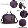 imageGenuine Leather Satchel Handbag for Women Retro Handmade Top Handle Crossbody Shoulder Bag PursesPurple