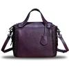 imageGenuine Leather Satchel Handbag for Women Retro Handmade Top Handle Crossbody Shoulder Bag PursesPurple