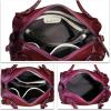 imageGenuine Leather Satchel Handbag for Women Retro Handmade Top Handle Crossbody Shoulder Bag PursesRed