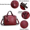 imageGenuine Leather Satchel Handbag for Women Retro Handmade Top Handle Crossbody Shoulder Bag PursesRed