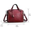 imageGenuine Leather Satchel Handbag for Women Retro Handmade Top Handle Crossbody Shoulder Bag PursesRed