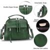 imageGenuine Leather Satchel Purse for Women Retro Cowhide Handmade Top Handle Handbag Designer Crossbody BagsGreen