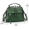 imageGenuine Leather Satchel Purse for Women Retro Cowhide Handmade Top Handle Handbag Designer Crossbody BagsGreen