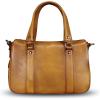imageGenuine Leather Satchel Purse for Women Retro Cowhide Handmade Top Handle Shoulder Handbag Designer Crossbody Bag PurseBrown