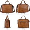 imageGenuine Leather Satchel Purse for Women Retro Handmade Top Handle Handbag Designer Crossbody BagsBrown