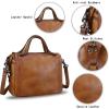imageGenuine Leather Satchel Purse for Women Retro Handmade Top Handle Handbag Designer Crossbody BagsBrown