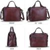 imageGenuine Leather Satchel Purse for Women Retro Handmade Top Handle Handbag Designer Crossbody BagsCoffee