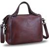 imageGenuine Leather Satchel Purse for Women Retro Handmade Top Handle Handbag Designer Crossbody BagsCoffee