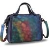 imageGenuine Leather Satchel Purse for Women Retro Handmade Top Handle Handbag Designer Crossbody BagsMulticolor1