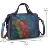 imageGenuine Leather Satchel Purse for Women Retro Handmade Top Handle Handbag Designer Crossbody BagsMulticolor1