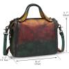 imageGenuine Leather Satchel Purse for Women Retro Handmade Top Handle Handbag Designer Crossbody BagsMulticolor3