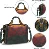 imageGenuine Leather Satchel Purse for Women Retro Handmade Top Handle Handbag Designer Crossbody BagsMulticolor3