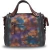 imageGenuine Leather Satchel Purse for Women Retro Handmade Top Handle Handbag Designer Crossbody BagsMulticolor4