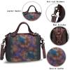 imageGenuine Leather Satchel Purse for Women Retro Handmade Top Handle Handbag Designer Crossbody BagsMulticolor4