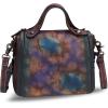 imageGenuine Leather Satchel Purse for Women Retro Handmade Top Handle Handbag Designer Crossbody BagsMulticolor4