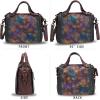 imageGenuine Leather Satchel Purse for Women Retro Handmade Top Handle Handbag Designer Crossbody BagsMulticolor4
