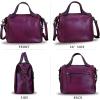 imageGenuine Leather Satchel Purse for Women Retro Handmade Top Handle Handbag Designer Crossbody BagsPurple