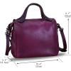 imageGenuine Leather Satchel Purse for Women Retro Handmade Top Handle Handbag Designer Crossbody BagsPurple