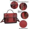 imageGenuine Leather Satchel Purse for Women Vintage Handmade Top Handle Handbag Crossbody PurseRed