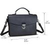 imageGenuine Leather Satchel Purse for Women Vintage Handmade Top Handle Handbag Retro Designer Crossbody BagsBlack