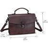 imageGenuine Leather Satchel Purse for Women Vintage Handmade Top Handle Handbag Retro Designer Crossbody BagsCoffee