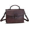 imageGenuine Leather Satchel Purse for Women Vintage Handmade Top Handle Handbag Retro Designer Crossbody BagsCoffee