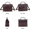 imageGenuine Leather Satchel Purse for Women Vintage Handmade Top Handle Handbag Retro Designer Crossbody BagsCoffee