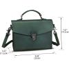 imageGenuine Leather Satchel Purse for Women Vintage Handmade Top Handle Handbag Retro Designer Crossbody BagsGreen