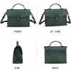 imageGenuine Leather Satchel Purse for Women Vintage Handmade Top Handle Handbag Retro Designer Crossbody BagsGreen