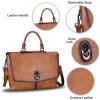 imageGenuine Leather Satchel Purses Handbags for Women Large Capacity Shoulder Bags Lady Work Top Handle Crossbody BagBrown