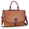 imageGenuine Leather Satchel Purses Handbags for Women Large Capacity Shoulder Bags Lady Work Top Handle Crossbody BagBrown