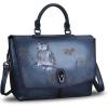 imageGenuine Leather Satchel Purses Handbags for Women Large Capacity Shoulder Bags Lady Work Top Handle Crossbody BagGrayhandpainted