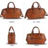 imageGenuine Leather Satchel Top Handle Handbag Purse for Women Handmade Retro Designer Large Capacity Crossbody BagsBrown