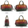 imageGenuine Leather Satchel Top Handle Handbag Purse for Women Handmade Retro Designer Large Capacity Crossbody BagsMulticolor1