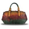 imageGenuine Leather Satchel Top Handle Handbag Purse for Women Handmade Retro Designer Large Capacity Crossbody BagsMulticolor1