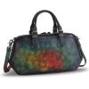 imageGenuine Leather Satchel Top Handle Handbag Purse for Women Handmade Retro Designer Large Capacity Crossbody BagsMulticolor2