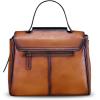imageGenuine Leather Satchel for Women Handmade Vintage Top Handle Handbag Retro Cowhide Crossbody Handbags PurseBrown