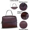imageGenuine Leather Satchel for Women Handmade Vintage Top Handle Handbag Retro Cowhide Crossbody Handbags PurseCoffee