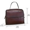 imageGenuine Leather Satchel for Women Handmade Vintage Top Handle Handbag Retro Cowhide Crossbody Handbags PurseCoffee