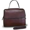 imageGenuine Leather Satchel for Women Handmade Vintage Top Handle Handbag Retro Cowhide Crossbody Handbags PurseCoffee