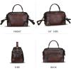 imageGenuine Leather Satchel for Women Purse Vintage Handmade Top Handle Handbag Retro Designer Crossbody Bag PurseCoffee