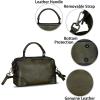 imageGenuine Leather Satchel for Women Purse Vintage Handmade Top Handle Handbag Retro Designer Crossbody Bag PurseGreen