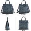 imageGenuine Leather Satchel for Women Top Handle Handbag Handmade Embossed Vintage Satchel Crossbody Handbags Purse BagGrey