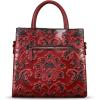 imageGenuine Leather Satchel for Women Top Handle Handbag Handmade Embossed Vintage Satchel Crossbody Handbags Purse BagRed