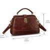 imageGenuine Leather Small Purses and Handbags for Women Designer Vintage Doctor Style Crossbody Bag Shoulder Satchel Phone BagCoffee