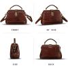 imageGenuine Leather Small Purses and Handbags for Women Designer Vintage Doctor Style Crossbody Bag Shoulder Satchel Phone BagCoffee