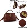 imageGenuine Leather Small Purses and Handbags for Women Designer Vintage Doctor Style Crossbody Bag Shoulder Satchel Phone BagCoffee