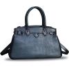 imageGenuine Leather Top Handle Handbag Purse for Women Handmade Retro Crossbody Satchel PursesGrey