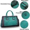 imageGenuine Leather Top Handle Handbag Satchel for Women Handmade Vintage Handbags Purse Retro Cowhide Crossbody Hobo Bag PurseCyan
