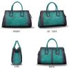 imageGenuine Leather Top Handle Handbag Satchel for Women Handmade Vintage Handbags Purse Retro Cowhide Crossbody Hobo Bag PurseCyan